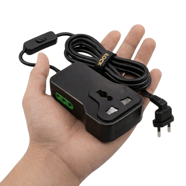 Mini Universal Power Strip – 3 outlets with switch on/off – iLock