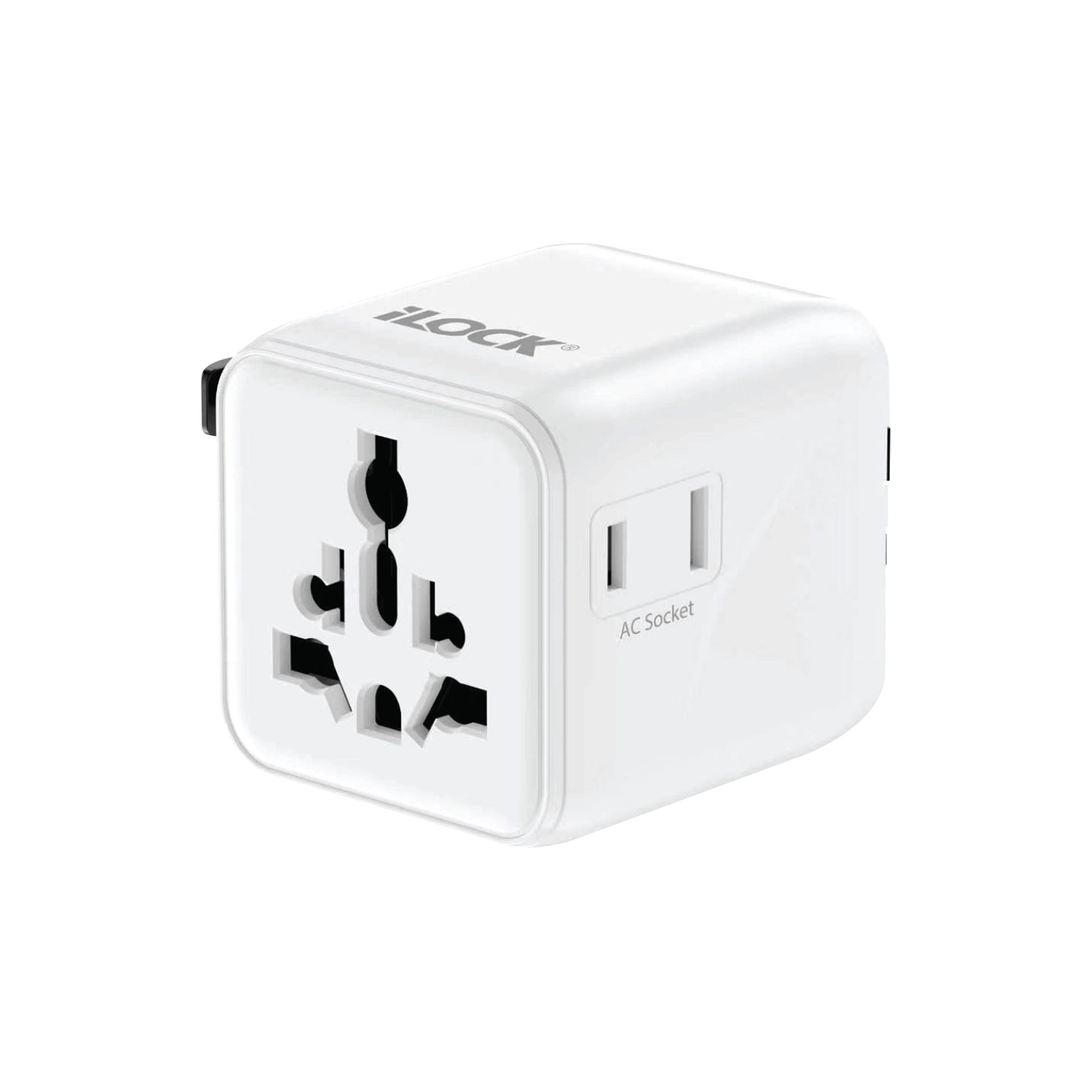 iLOCK Compact Universal Travel Adapter (180+ Countries) - Image 1