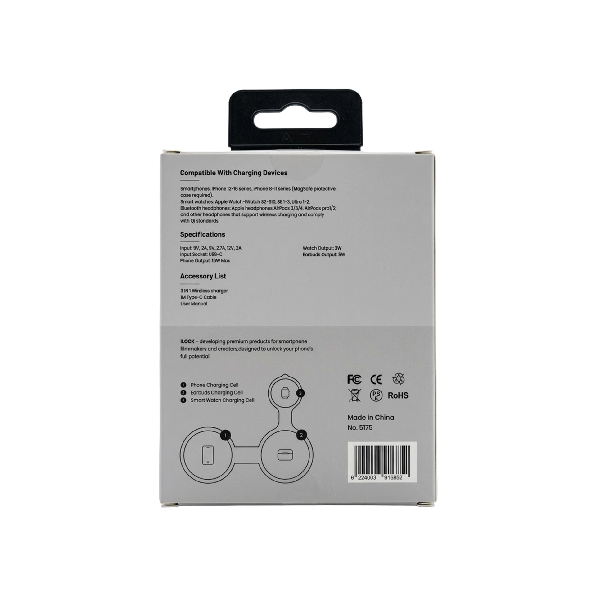 iLOCK Super Mini 3 in 1 Rounded Wireless Charger 15W - Image 3