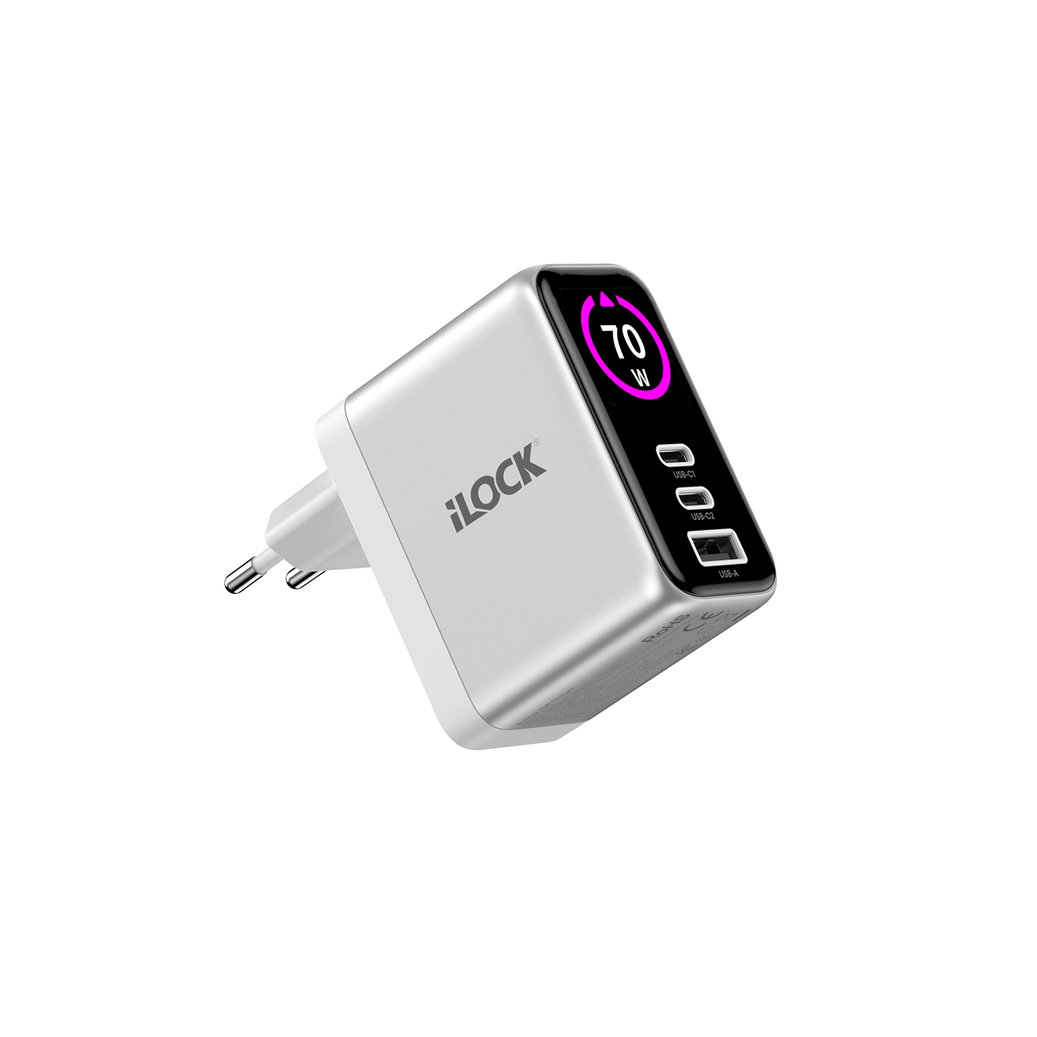iLOCK 70W GaN Charger, 3 Ports Quick Charger & Charging Protection - Image 1